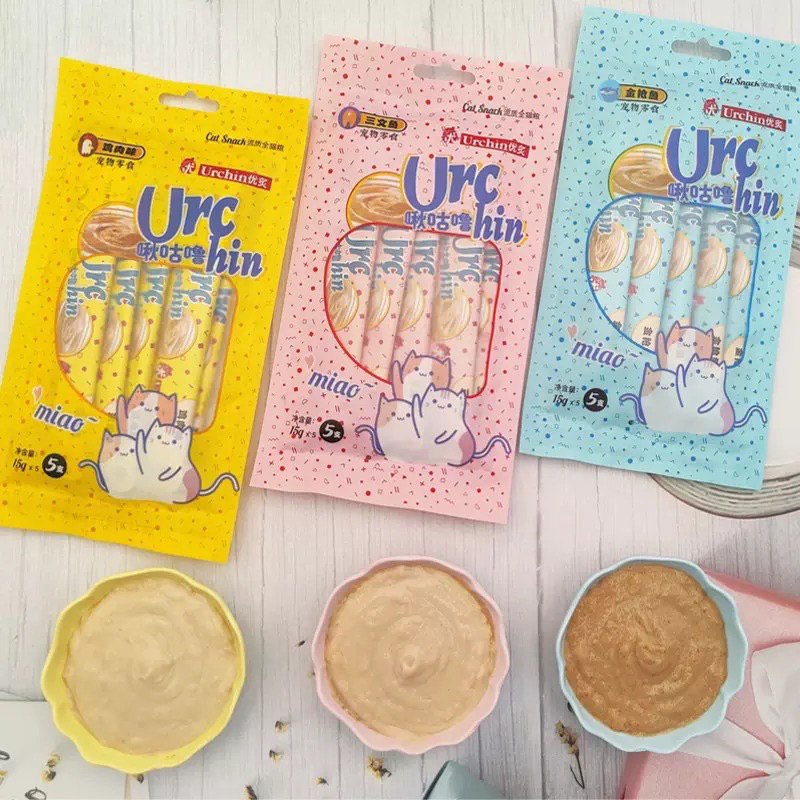 Urchin Miao Grunt Cat Creamy Treats Snack Kucing 15 gr