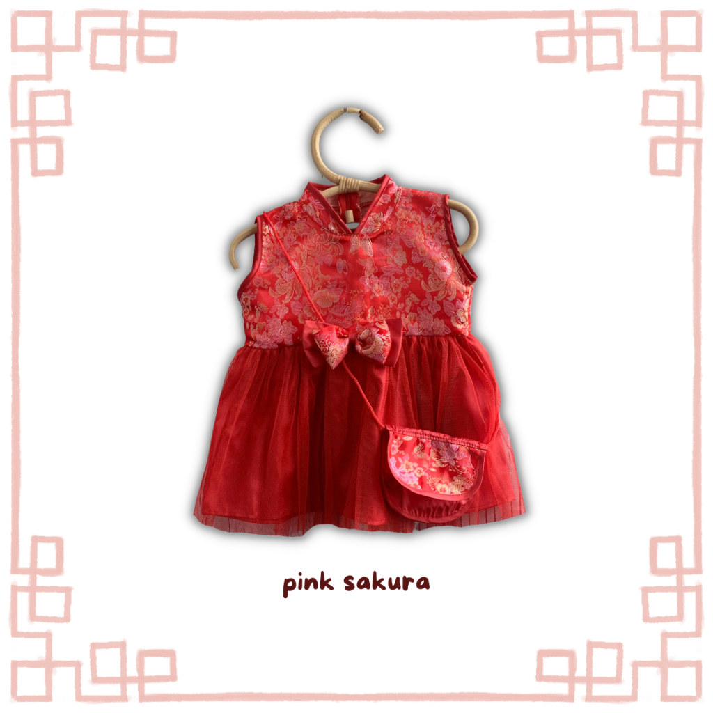 cheong sam tutu dress baju dress anak balita cheong sam imlek balita 6 -18 bulan