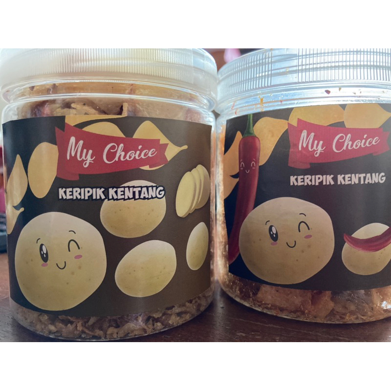 

Keripik kentang original ebi bawang goreng / kripik bumbu terasi / sambel ubi