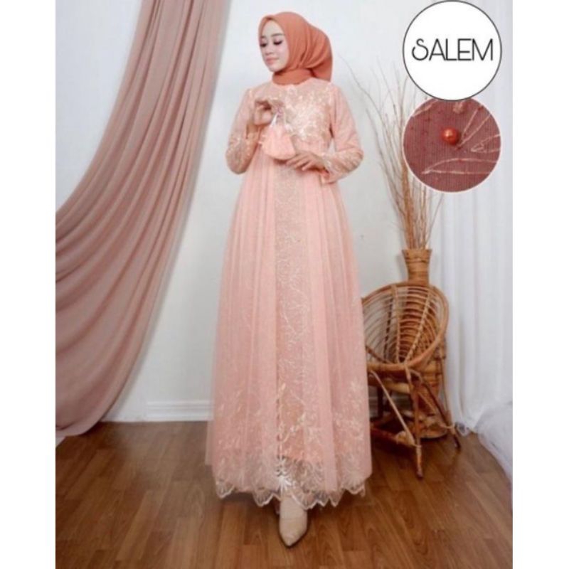 (NEW) ALYA Dress - Bisa COD Baju Gamis Dress Tile Mutiara Remaja Wanita Perempuan Ibu Muslim Ukuran 