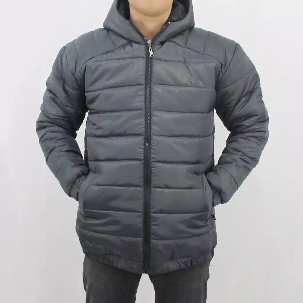 Jaket PUFFER Hoodie POLOS Unisex Jaket Motor Pelindung Dada Mantel Parasut Musim Dingin Jaket Outdoor