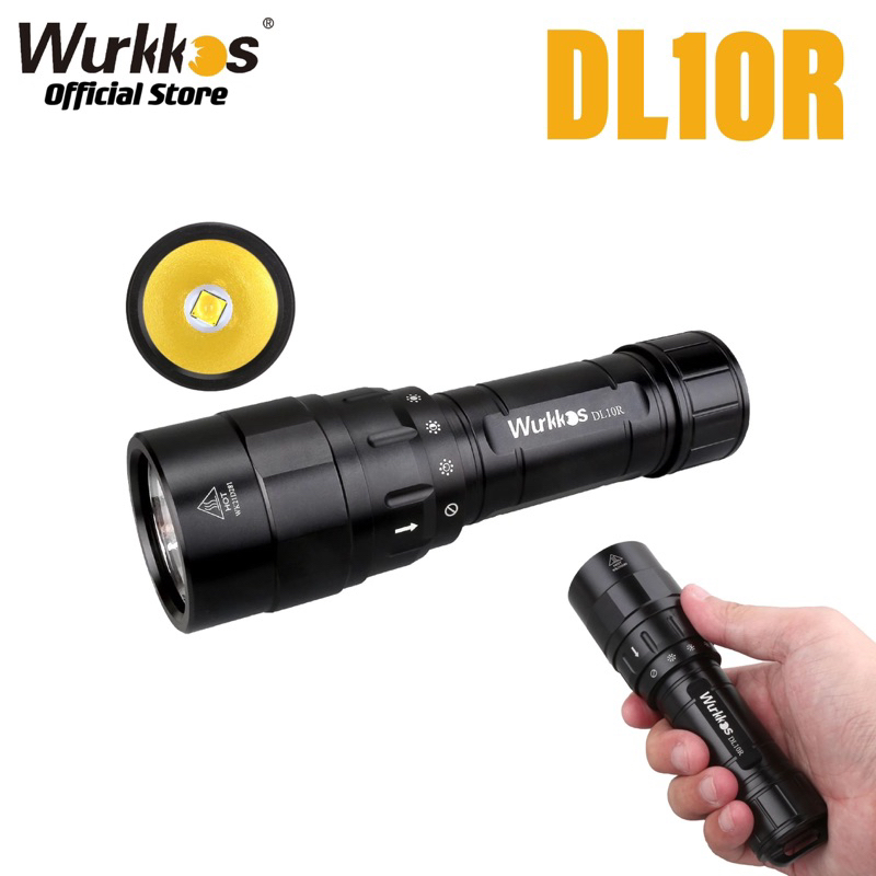Wurkkos DL10R XHP70.2 4500 Lumens 287M Senter Selam Scuba Flashlight