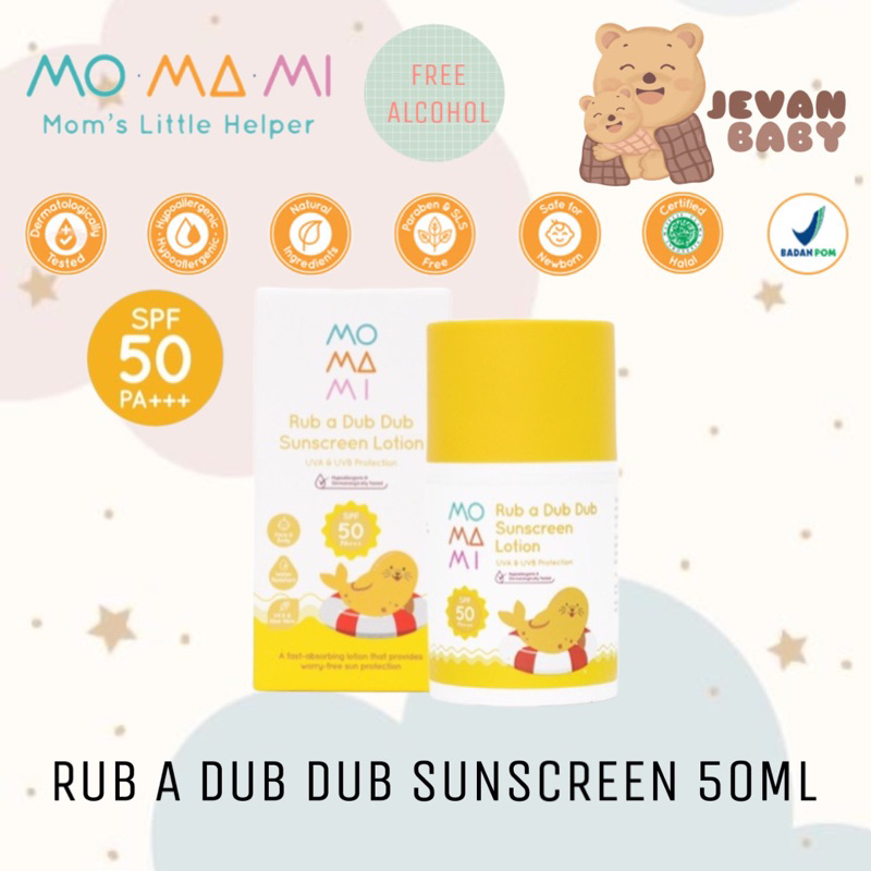 Momami Rub A Dub Dub Sun Lotion 50ml / Lotion Bayi Anak Anti Sinar Matahari
