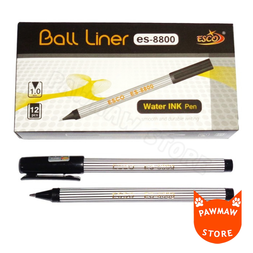 

Pulpen Ball Liner ESCO Hitam ( pack )