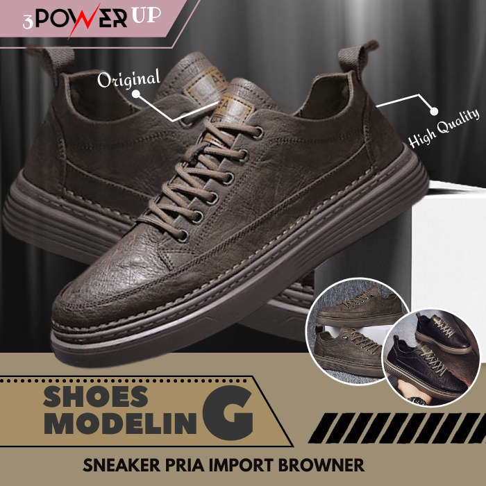 Sepatu Pria Kulit Import Sepatu Casual Sepatu Sneakers Pria Model Terkini High Quality