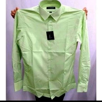 Kemeja Alisan Hijau Stabilo ( Hijau 9 ) Polos Lengan Panjang