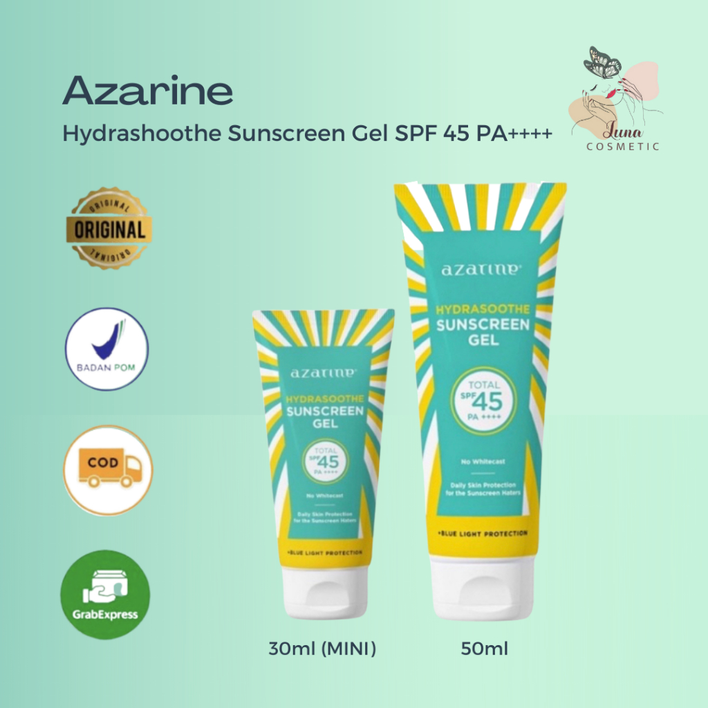 Azarine HydraSoothe Sunscreen Gel 30ml 50ml / Sunscreen Gel SPF45 PA++++