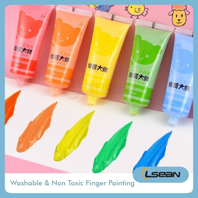 FINGER PAINT Mainan Edukasi Kreatif Washable &amp; Non Toxic Set