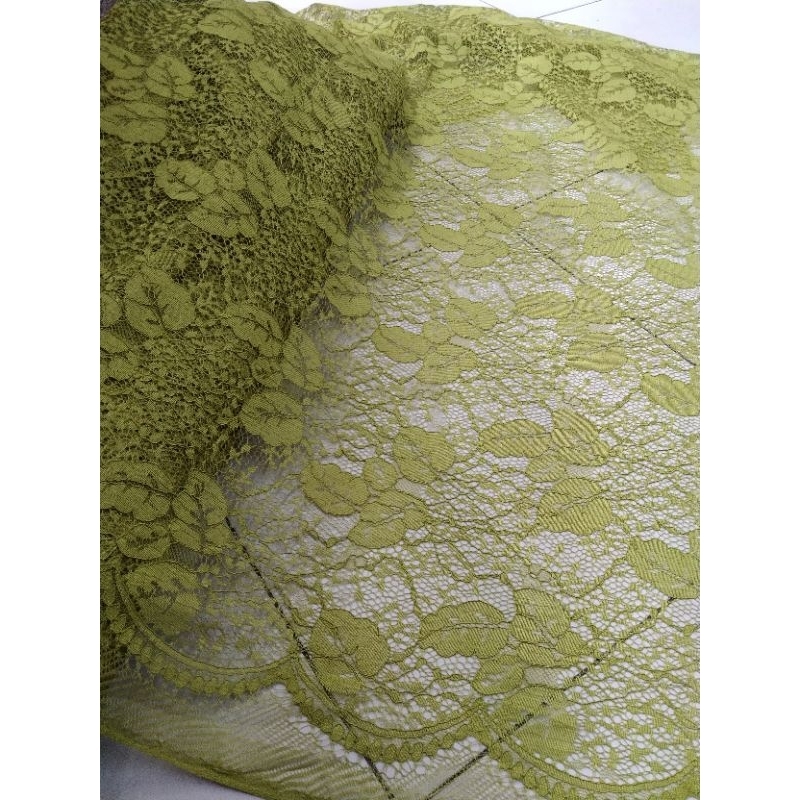 Kain Brukat Tanpa Gliter/Lace Non Gliter/Brukat Katun/Harga Per 1/2(0.5)mtr