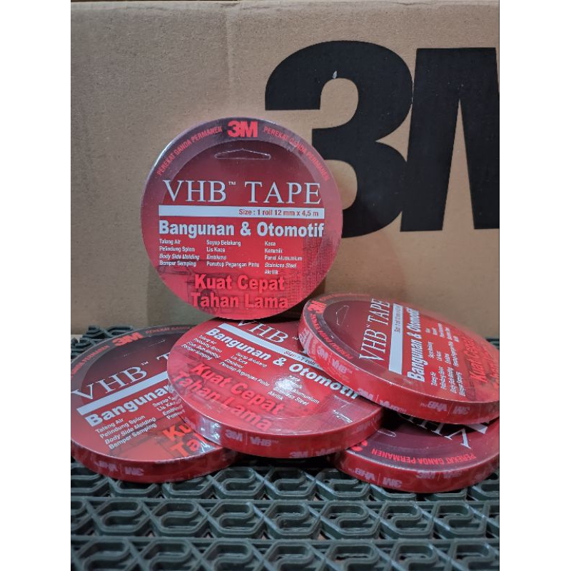 

Double Tape 3M VHB 4900 Double Tape Merah Originla Perekat Serbaguna 12mm x 4,5meter