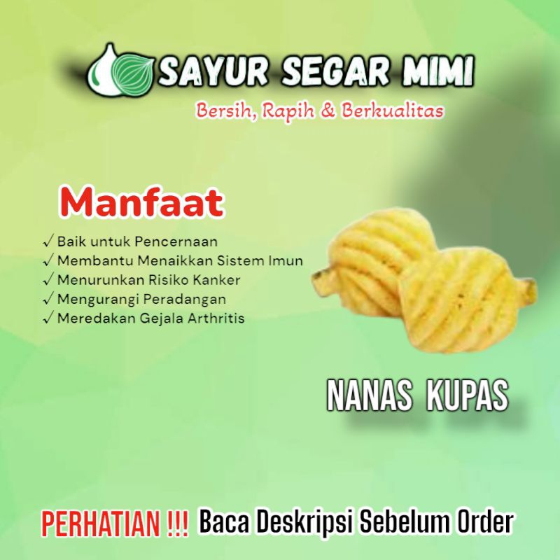 

Nanas Kupas 1Buah - Sᴀʏᴜʀ Sᴇɢᴀʀ ♏ɪᴍɪ