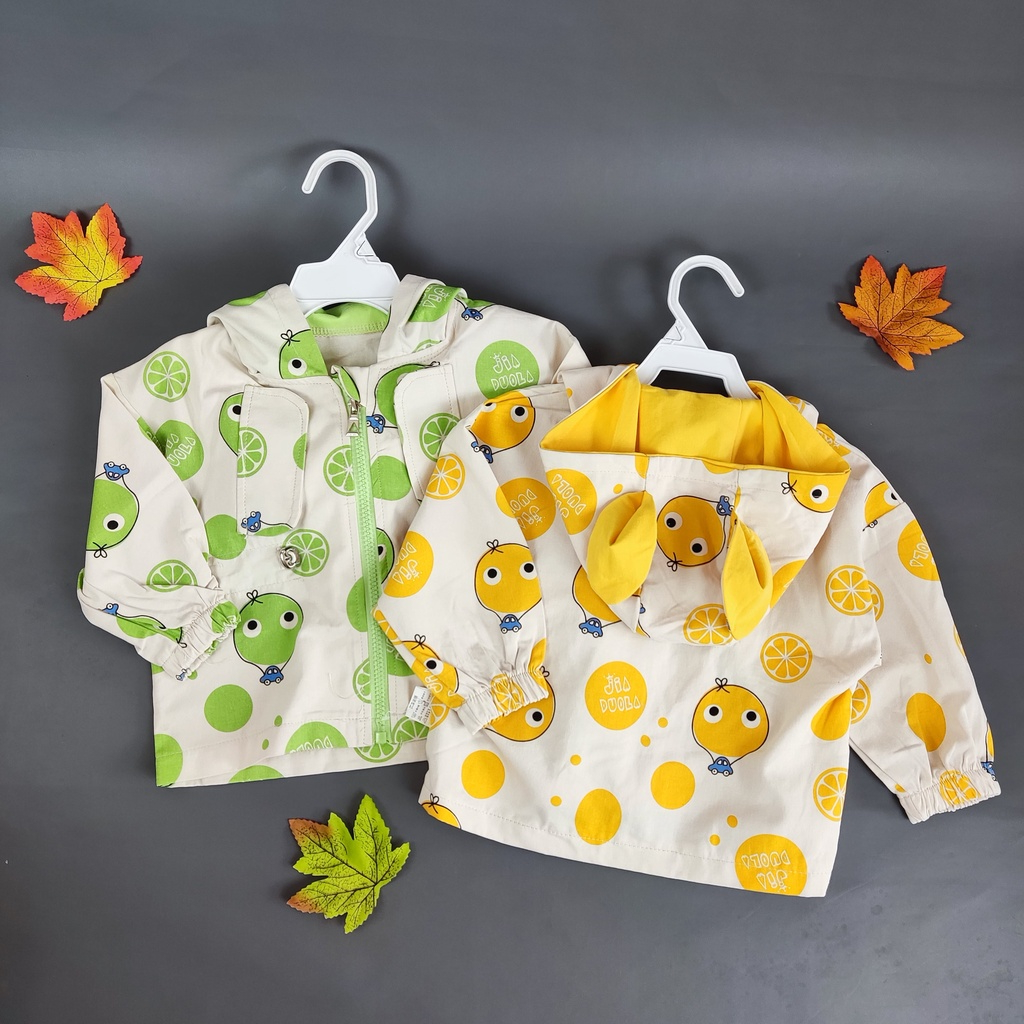 CJ32 NEW Jaket bayi dan anak motif lime