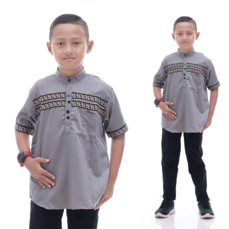 Baju Koko Kurta FF Pakistan Anak Laki laki Lengan Pendek Permium Putih Hitam Terbaru Toyobo Tojiro Usia 2 3 4 6 8 9 10 SD SMP Bisa COD Atasan Muslim Kids Cowok