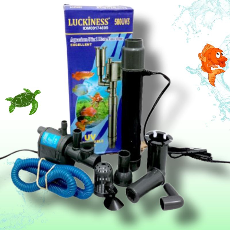 Pompa Aquarium+Lampu UV LUCKINESS 580 UV5