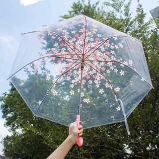 IKILOSHOP Payung Bunga Sakura Payung Transparant Bening Korea Umbrella