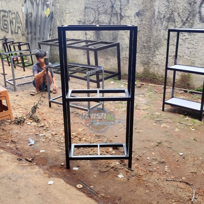 RAK AQUARIUM 3 SUSUN UKURAN  60X30 BAHAN HOLO GALVANIS 4X4