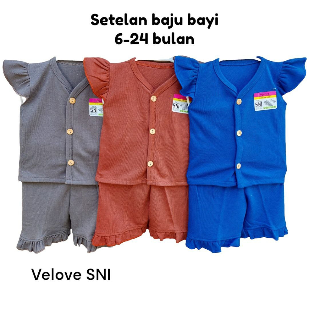 Setelan perempuan rempel merk VELOVE SNI 6-24bln