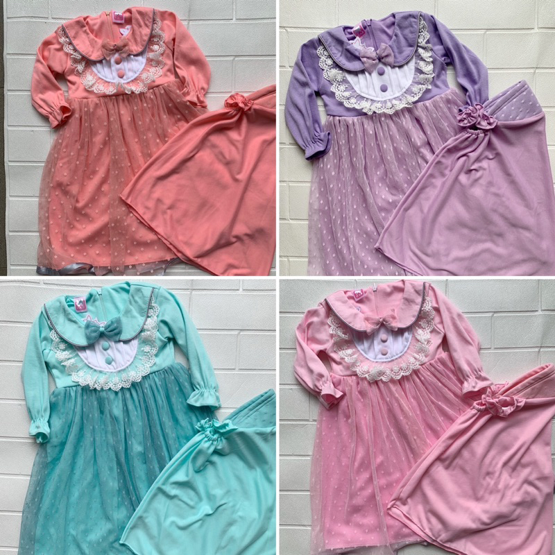 Dress gamis tile anak bayi perempuan hijab bahan lembut