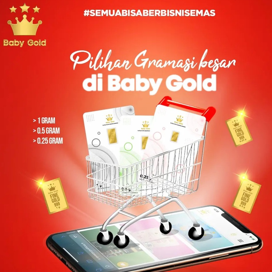 Baby Gold 0,25 Gram Emas Murni 24 Karat Asli Original Bersertifikat Resmi Nasional