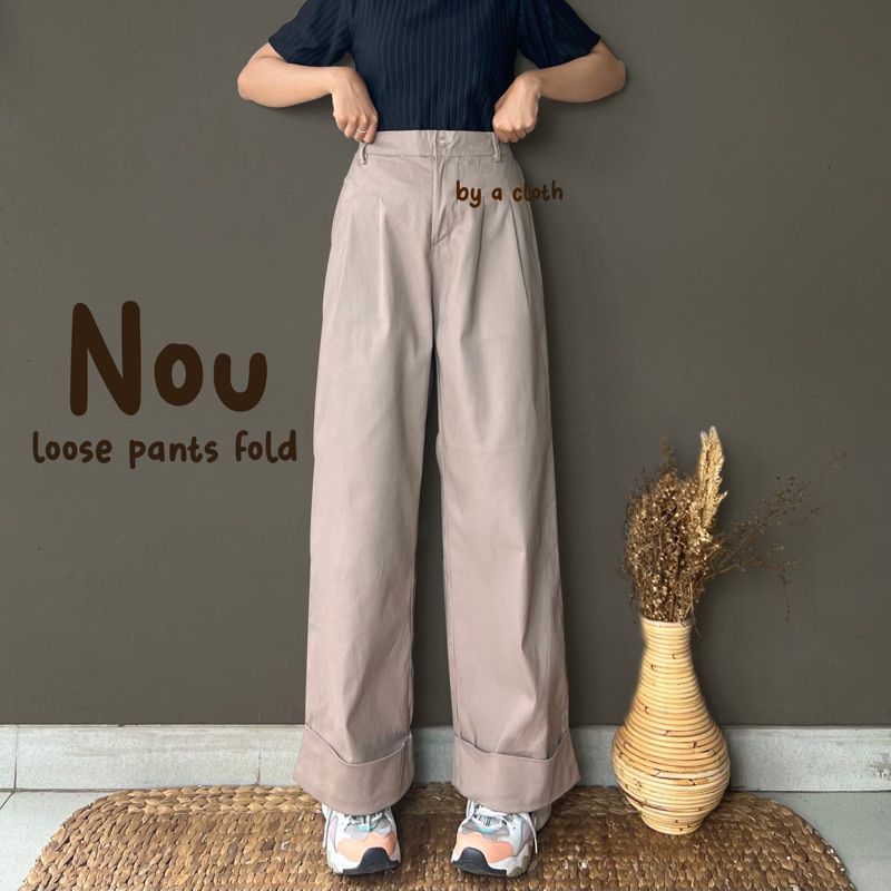 Nou Pants - Celana Kulot Panjang - Loose Pants Highwaist Kulot Panjang Basic Premium Korean by a cloth