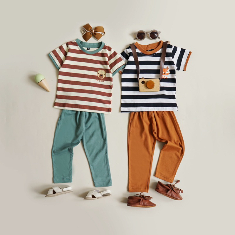 LONG STRIPE ANIMAL Set Anak 6bl-5thn / Setelan Panjang Anak