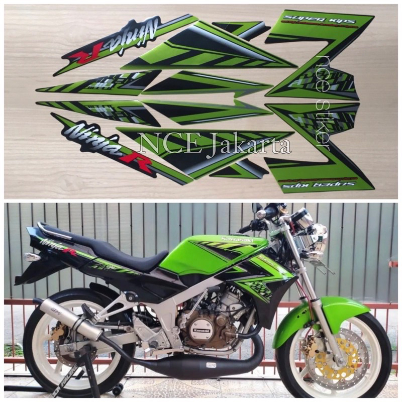 Stiker striping Ninja R 2014 Hijau