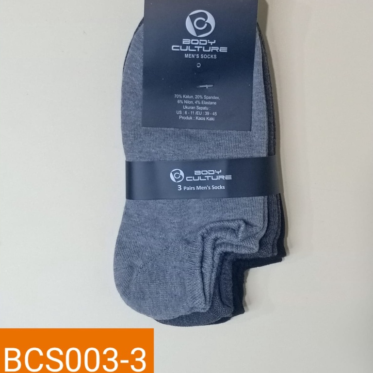 Kaos Kaki Ankle Body Culture Liner Sock BCS003 Bundle Isi 3 Pasang