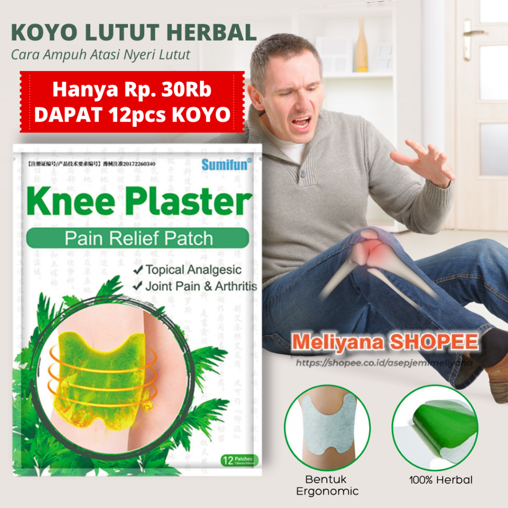 Koyo Lutut Herbal China Isi 12pcs Mengobati Lutut Nyeri dan Nyeri Sendi