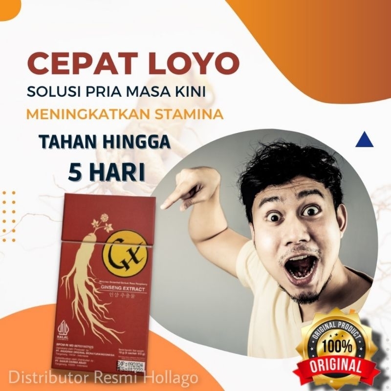 GX Minuman Serbuk Ekstrak Ginseng / Penambah Stamina Tahan Lama Pria