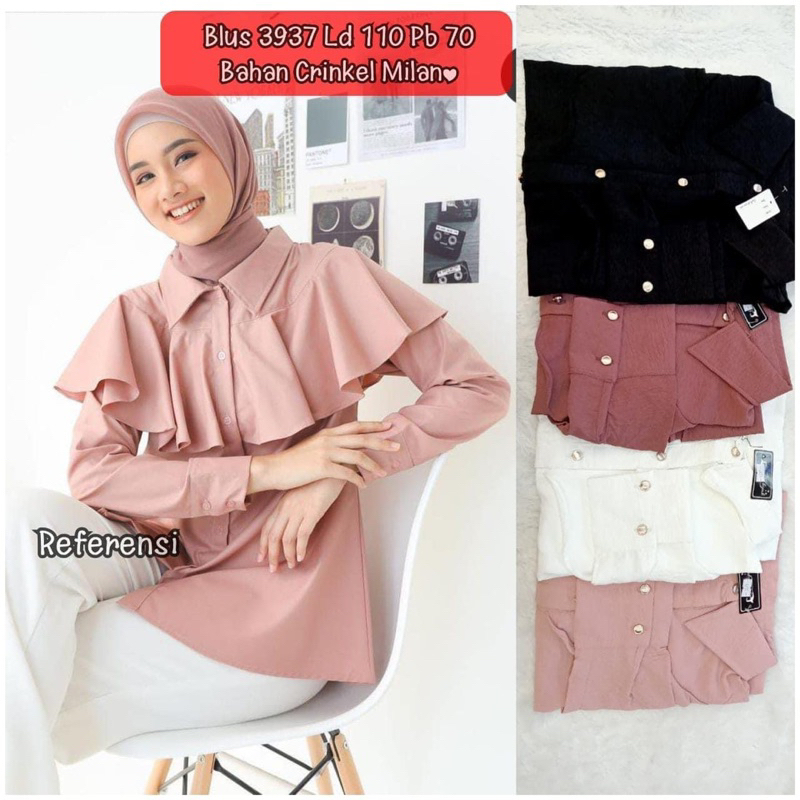Kemeja Blouse Ruffle Dada