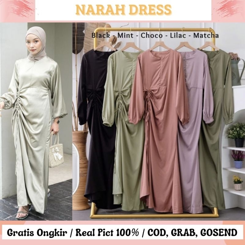 NARAH DRESS / DRESS SERAGAMAN / DRESS BRIDESMAID/ BUSUI FRIENDLY/DRESS SERUT VIRAL/ SLIMY DRESS