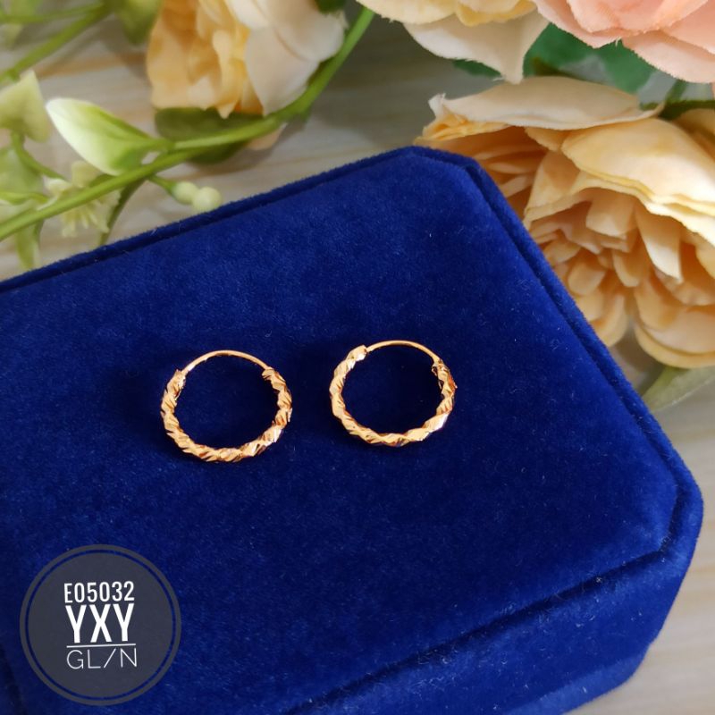 Anting yaxiya bulat gipsy gold (diameter 1,4mm) E05032