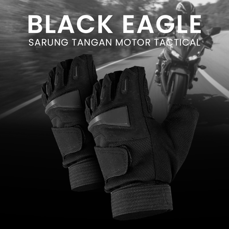 Black Eagle Sarung Tangan Motor Tactical Half Finger L - PC016