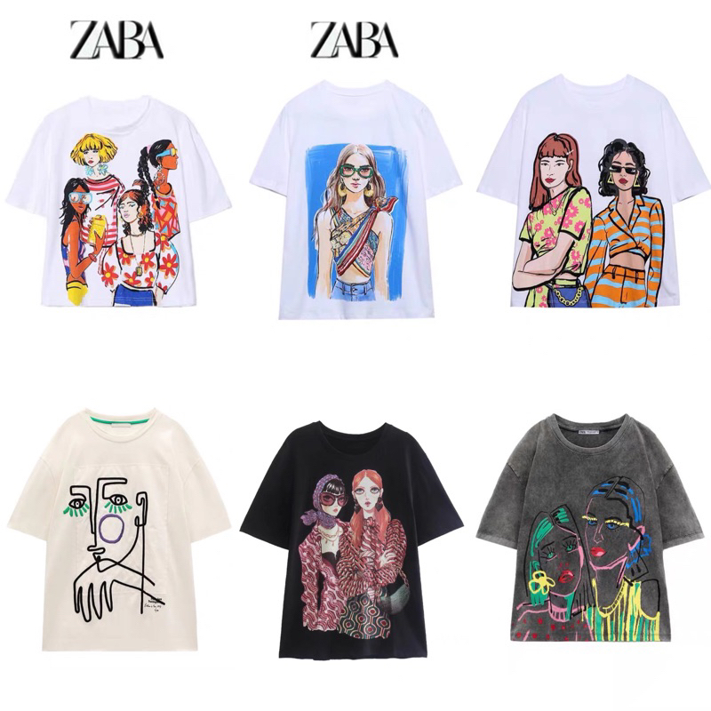 Kaos Print ZR Oversize / Baju Atasan Wanita Import