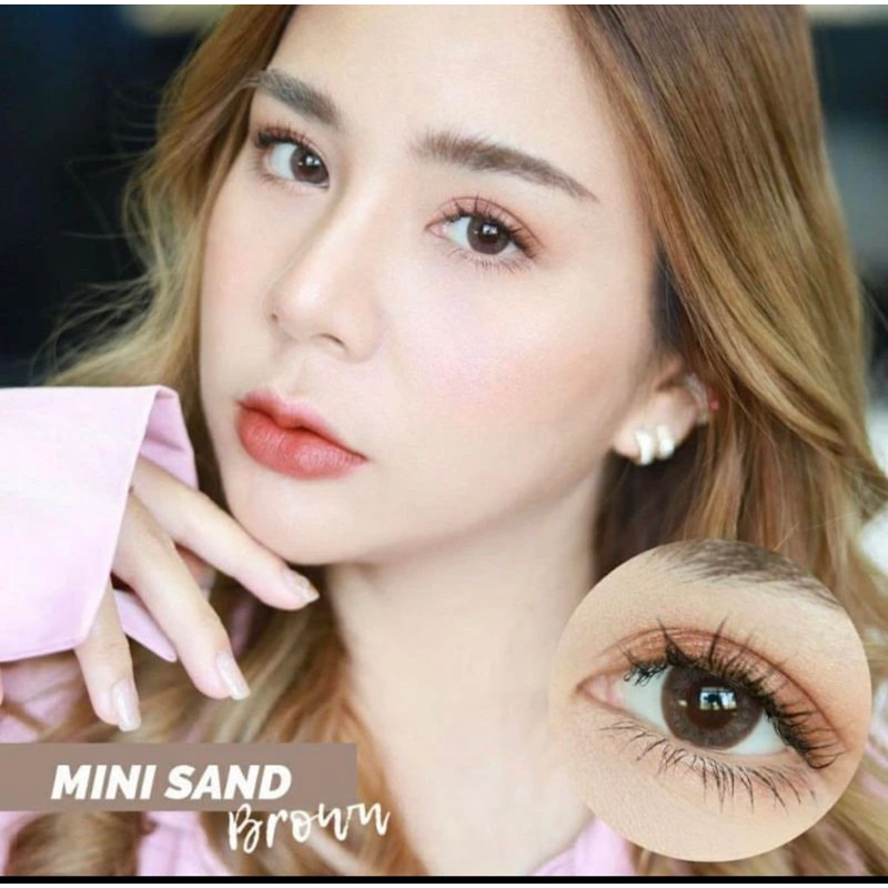 Softlens Kitty Kawaii Mini Sand Brown / Coklat Normal Minus Beda Minus