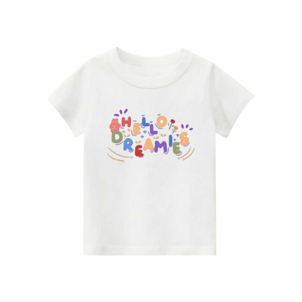Kaos Anak perempuan Hello Dreamies | kaos cotton combed 30s printing | Kaos Distro anak