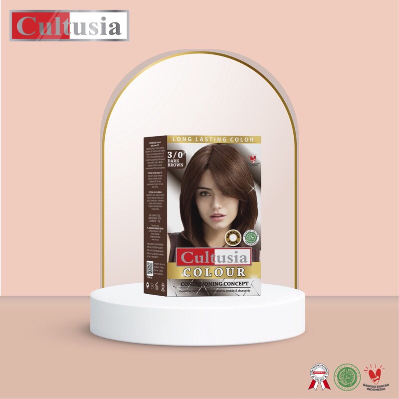 Cultusia Long Lasting Hair Color 3/0 Dark Brown