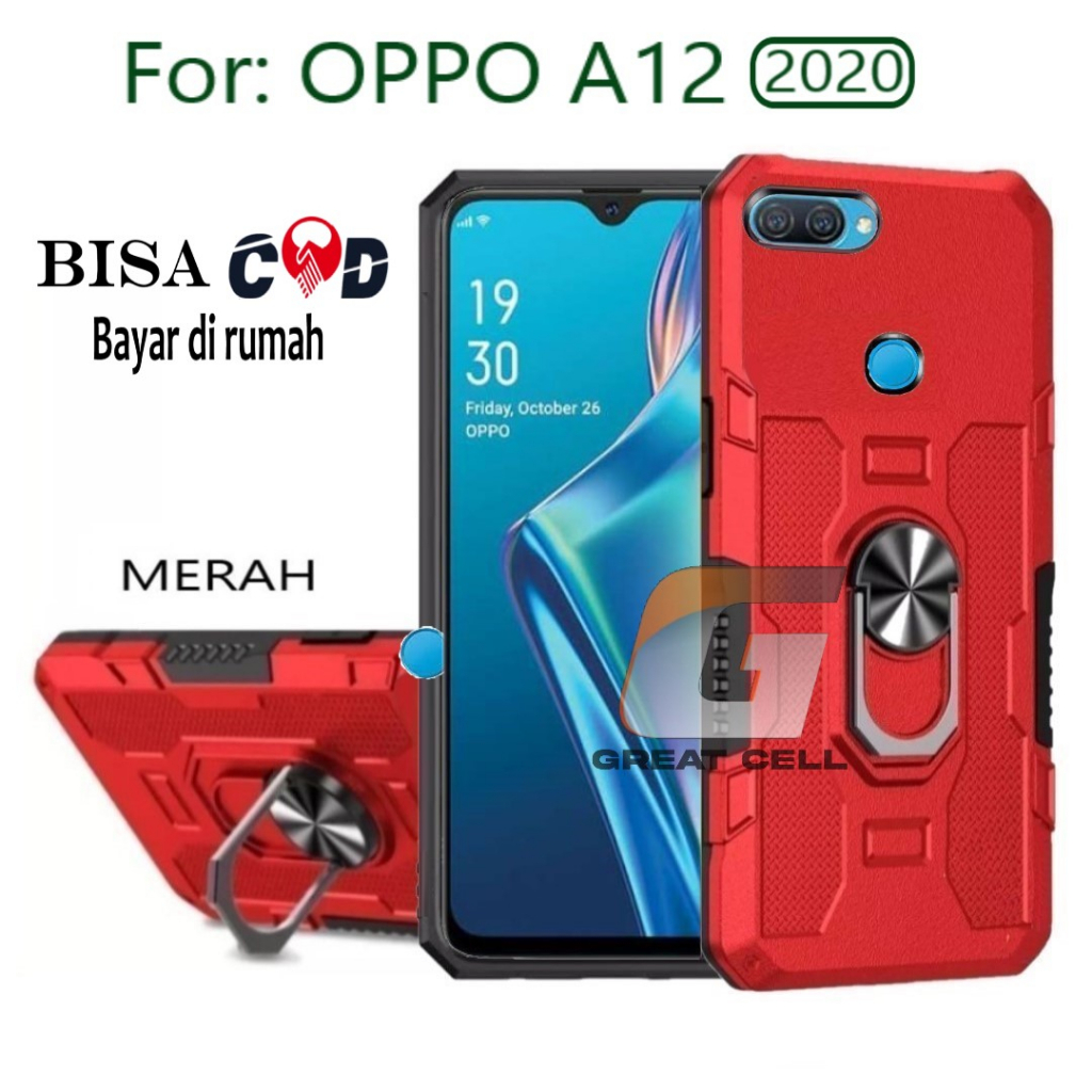 CASING OPPO A12 (2020)- HARD CASE STANDING  ROBOT  HIT EYE RING--SOFT CASE STANDING ROBOT  OPPO A12 