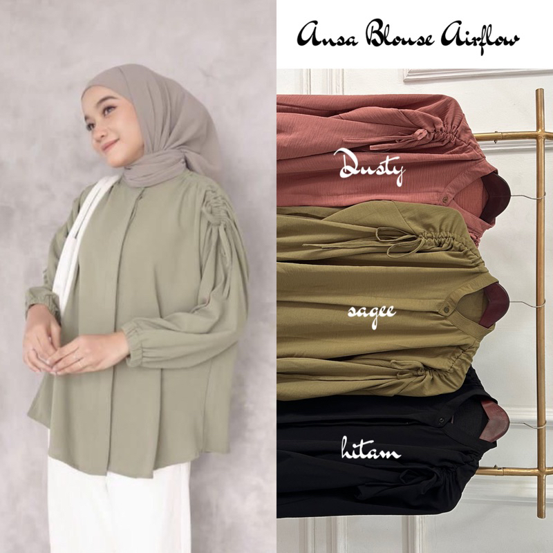 Ansa Top blouse / Atasan kerut crinkle Airflow