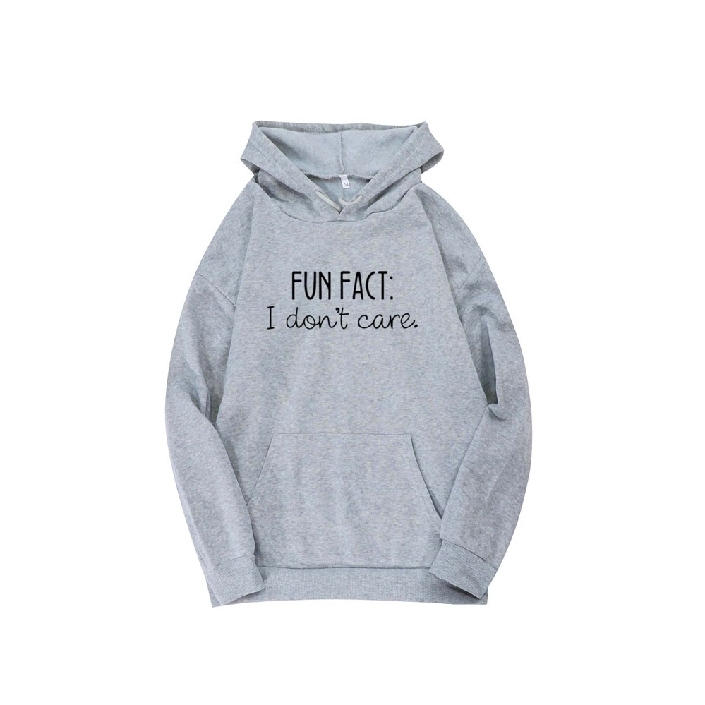 Jumper Hoodie FUN FACT I Dont care  II  Sweater Hoodie Trendy II Sweter Oblong Topi Size M - XL ( Pria &amp; Wanita / Anak &amp; Dewasa )