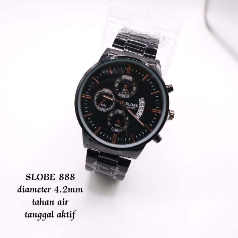 Jam Tangan Rantai Pria Original SLOBE Type888 | Jam Tangan Cowok Elegan Mewah dan Murah