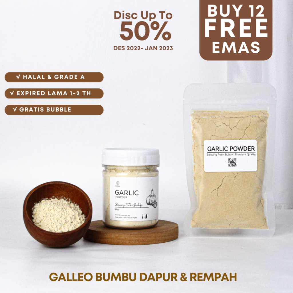 GALLEO -  Bawang Putih Bubuk/ Garlic Powder Pure Premium Quality