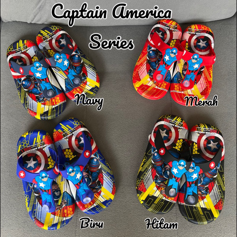 SANDAL SLOP ANAK IMPORT KARET CAPTAIN AMERICA