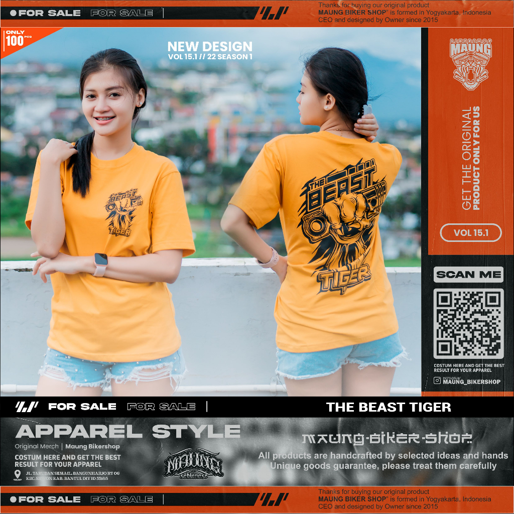 MAUNG _ KAOSTIGER2000 | KAOSCULTUREINDONESIA | KAOSMOTOR | TSHIRT THE BEAST TIGER MUSTAD