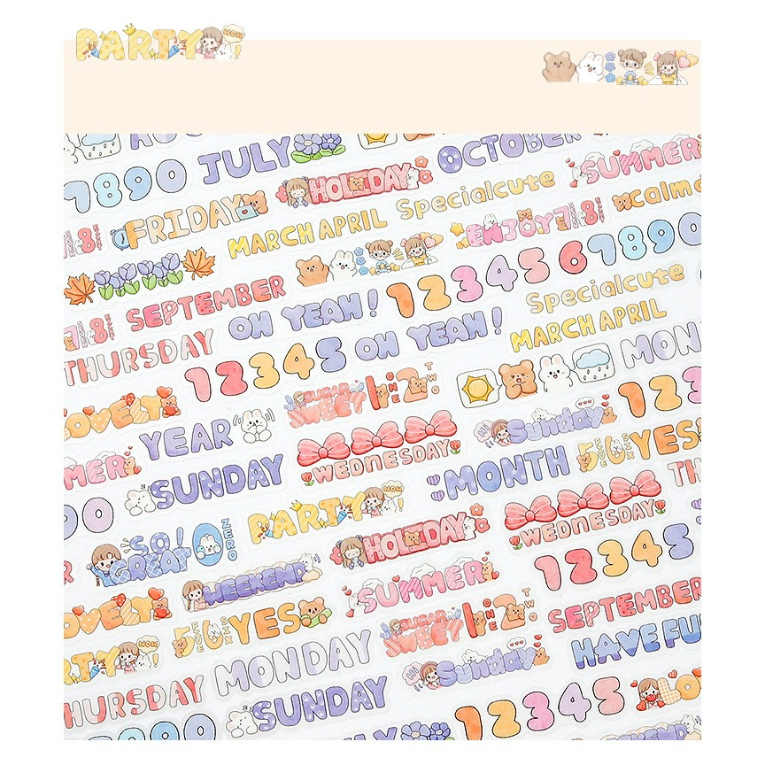 STICKER TRANSPARANT PET ALPHANUMERIC LUCU WARNA PASTEL UNTUK DEKORASI BUKU JOURNAL JOURNALING SCRAPBOO SCRAPING BOOK MOTIF MOMO KERTAS NOTE CATATAN KECIL TEMA KARTUN JEPANG LUCU KAWAII CUTE STICKER DIARY LUCU AESTHETIC @banyak