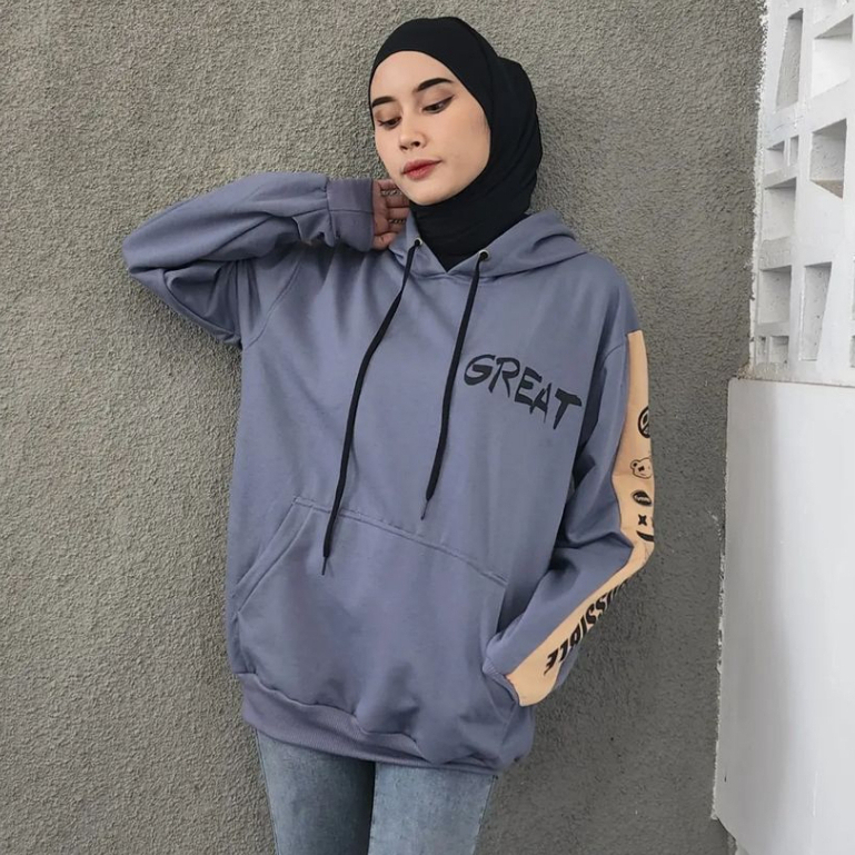 Hoodie Great Combie Hoodie Atasan Pria Wanita Hits Bahan Fleece