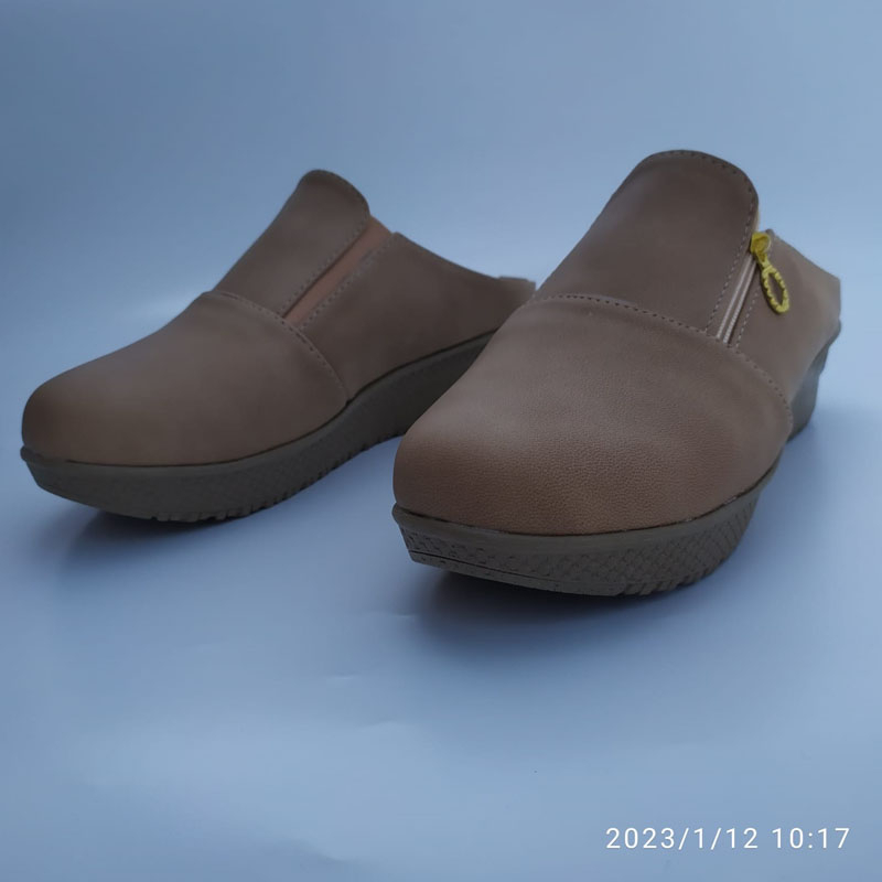 GEUGEUT - Sandal Sepatu / Bustong Wanita Sintetis Cream Murah Original Terbaru Kekinian