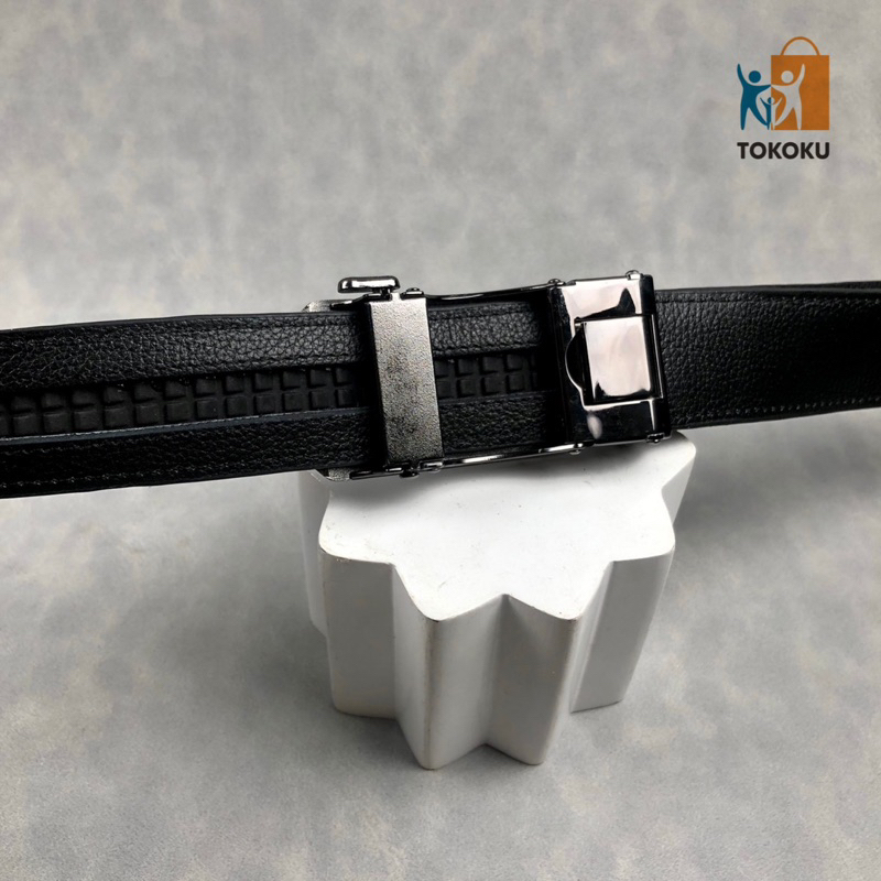 Sabuk Rel Kulit Asli Premium Leather Belt Ikat Pinggang Rel Pria - 105