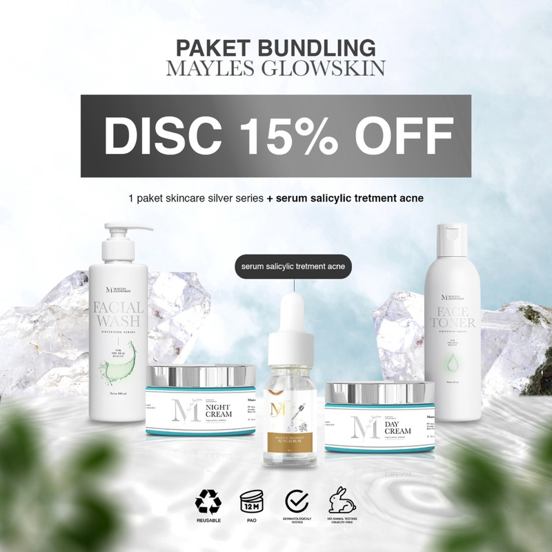 PAKET BUNDLING - 1 PAKET SKINCARE MAYLES GLOWSKIN + SERUM MAYLES GLOWSKIN