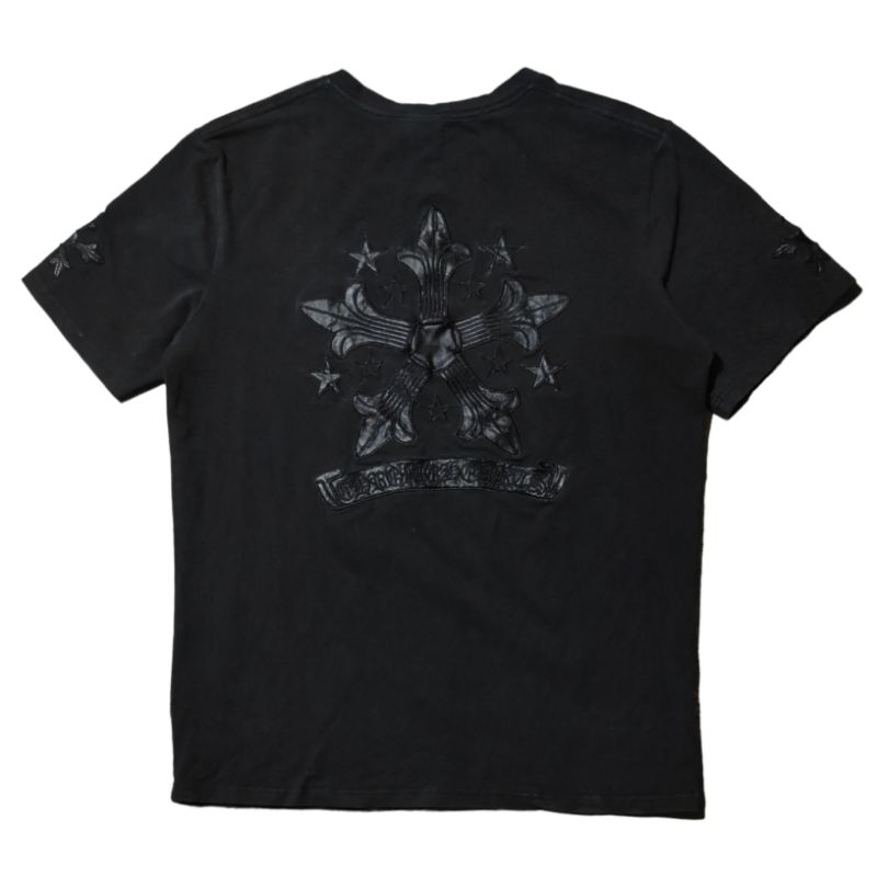 Kaos T-Shirt Chrome Hearts Back on Black Stretch Second Original